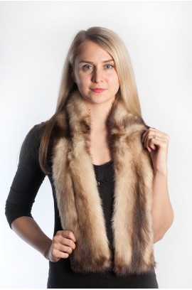 Polar polecat fur scarf - cream